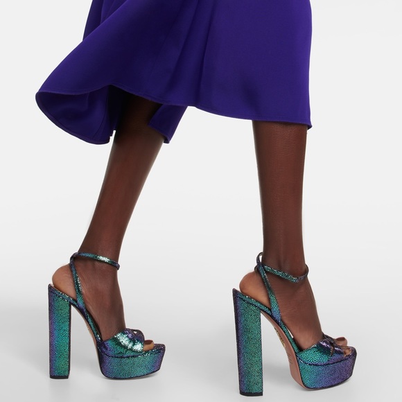 Aquazzura Sinner 140 platform heeled sandals sz 35.5 - Picture 7 of 17